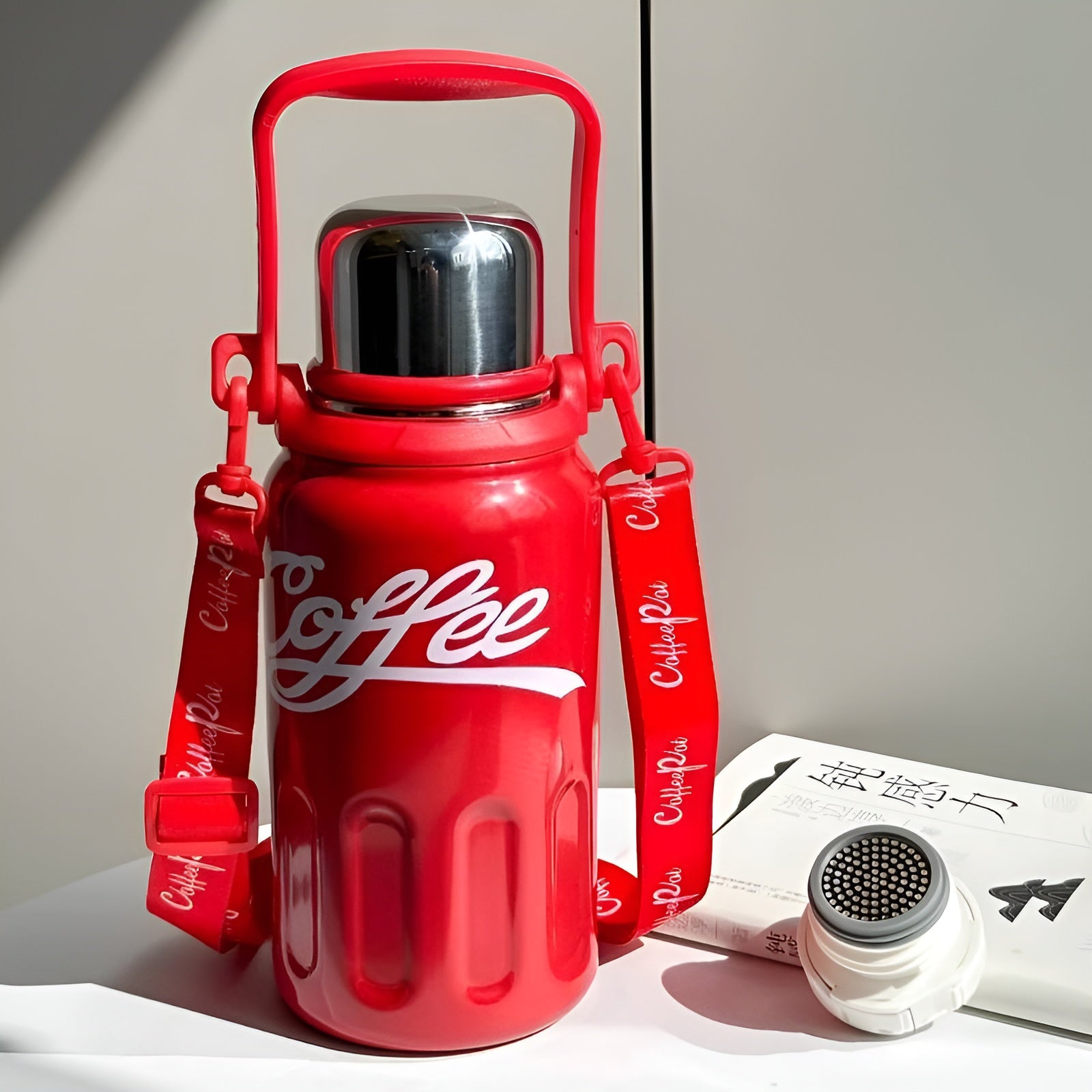 1000 ml thermos bottle__Red