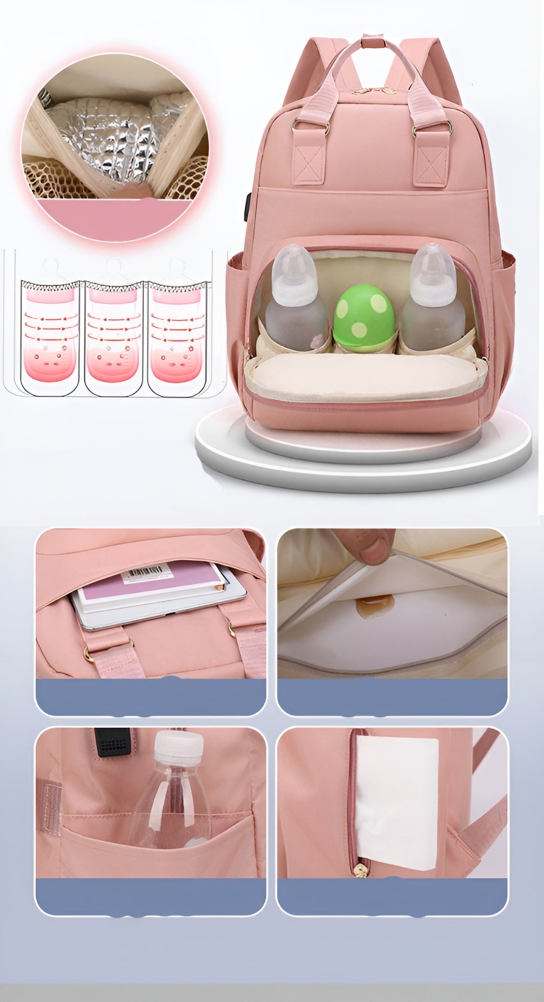 Baby_diaper_bag_with_insulated_bottle_holders_and_USB_port__Pink