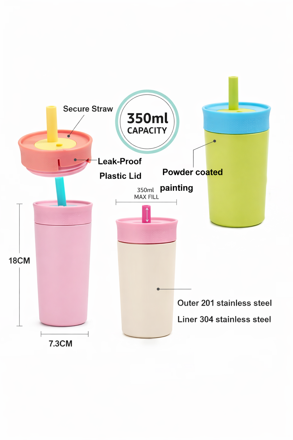 Black Mumma Bag with 350ml Kids Tumbler – Practical & Stylish Baby Care Combo