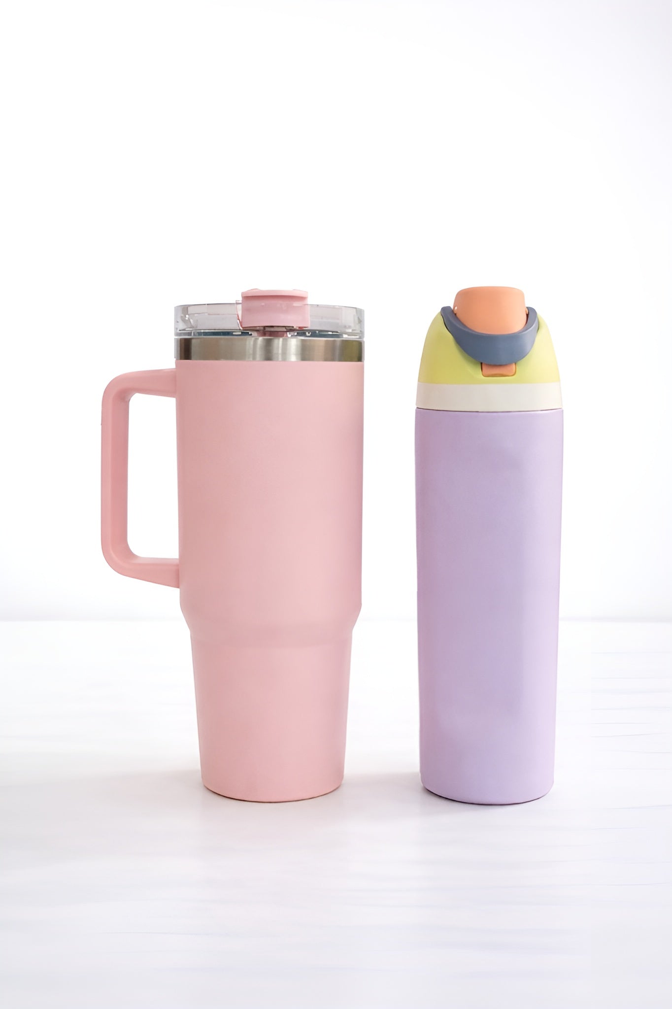Premium Insulated Tumbler & Bottle Combo – Baby Pink 1200 ml + Purple 750 ml | Hot & Cold Travel Drinkware Set(Set of 2)