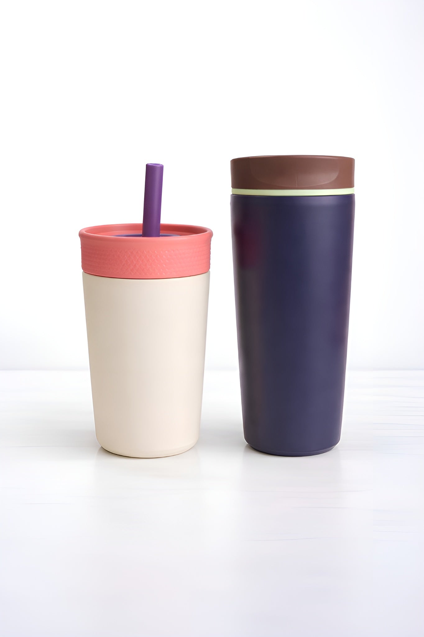 Premium Stainless Steel Mug & Tumbler Combo | Navy Blue 600 ml & Cream 350 ml | Leak-Proof Insulated Drinkware Set(Set of 2)