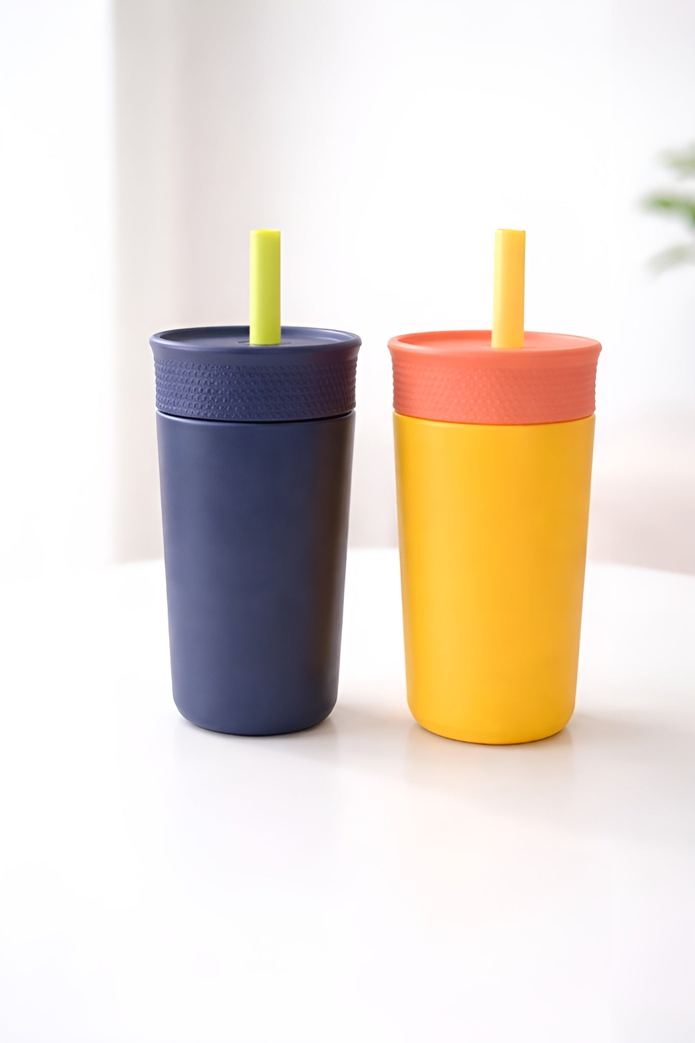 Premium Insulated Tumbler Combo Set – Blue & Yellow 350 ml | Leak-Proof | Reusable | Hot & Cold Drink Cups for Kids & Adults(Set of 2)