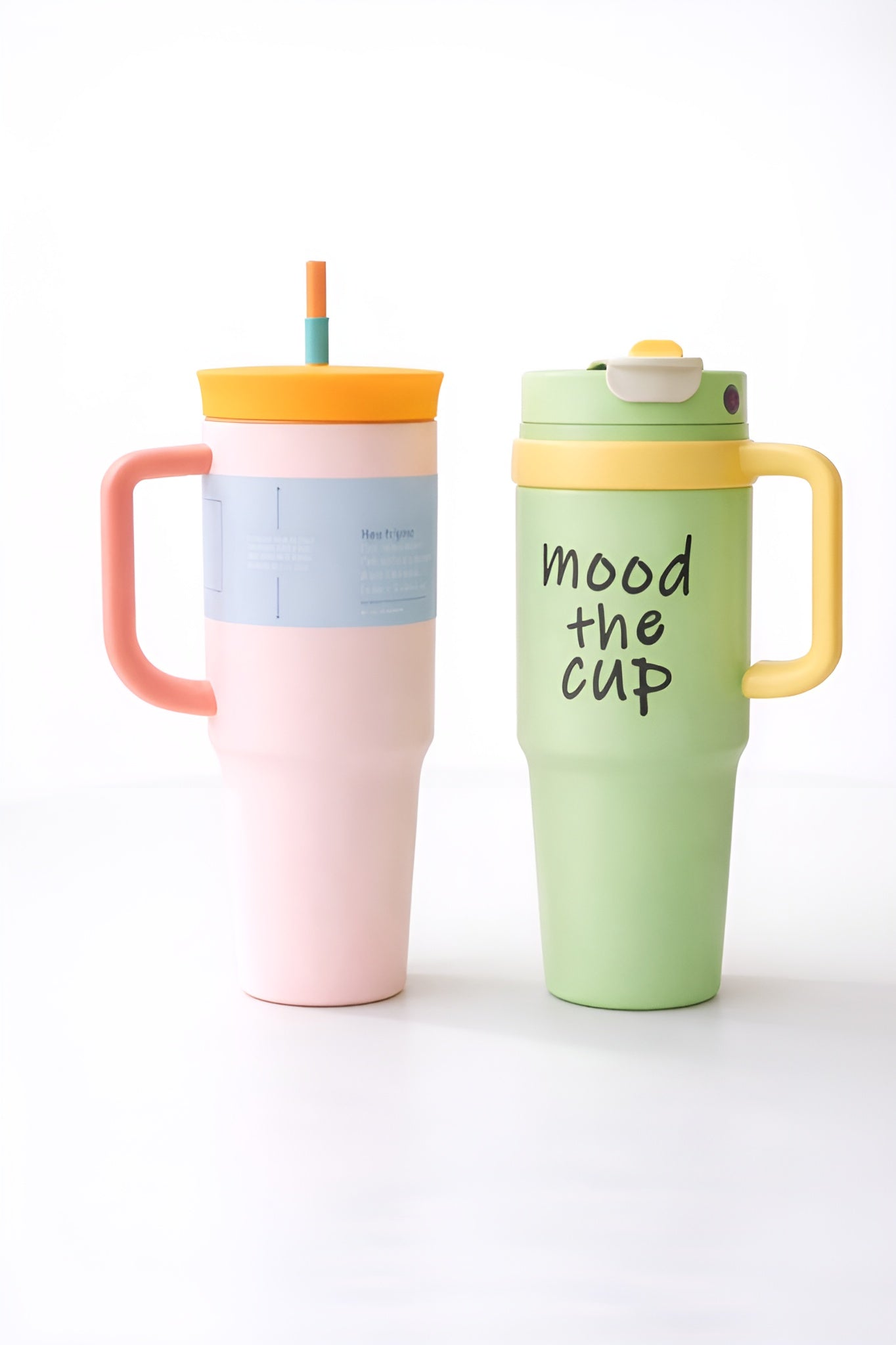 Large Capacity Insulated Tumbler Combo – 1200 ml & 1000 ml (Pink & Green) (Set of 2)