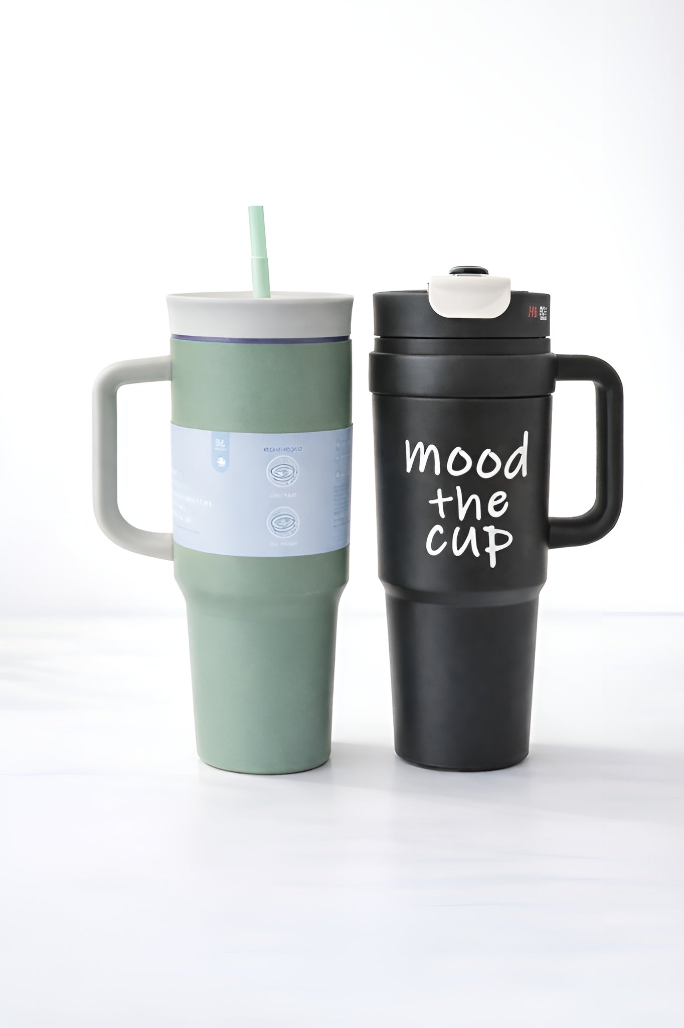 Large Capacity Insulated Tumbler Combo – 1200 ml & 1000 ml (Green & Black) (Set of 2)