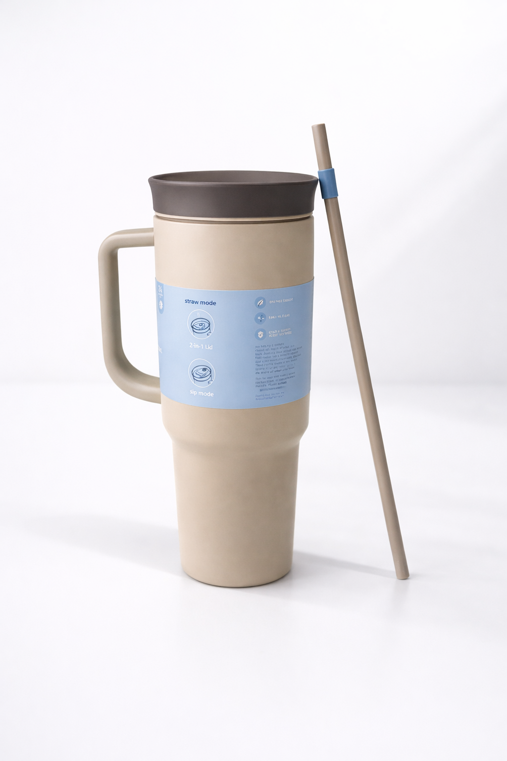 Large Capacity Insulated Tumbler Combo – 1200 ml Each (Black & Cream) (Set of 2)