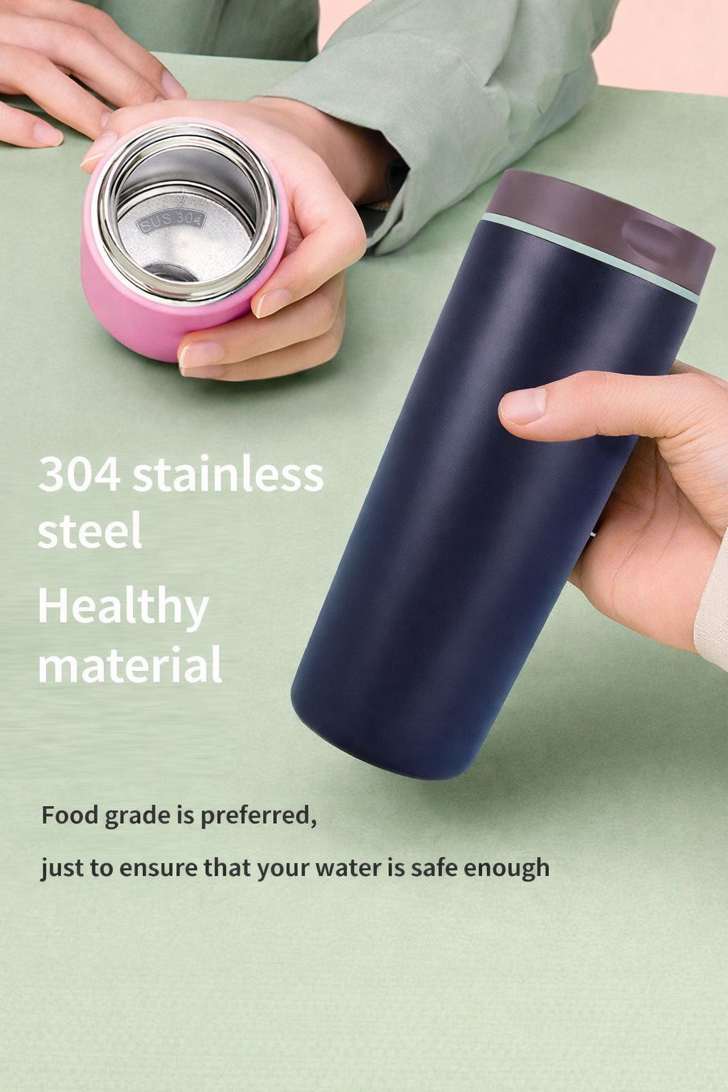 Premium Insulated Tumbler Combo Set – Pink 350 ml & Blue 600 ml | Leak-Proof | Reusable | Hot & Cold Drink Cups(Set of 2)