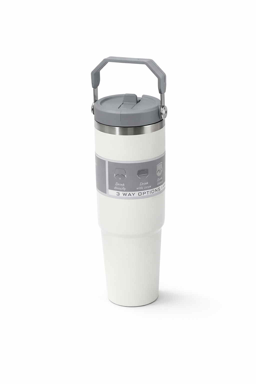 Insulated Stainless Steel Travel Mug – Durable, Stylish & Portable ( White & Black) ( set of 2)