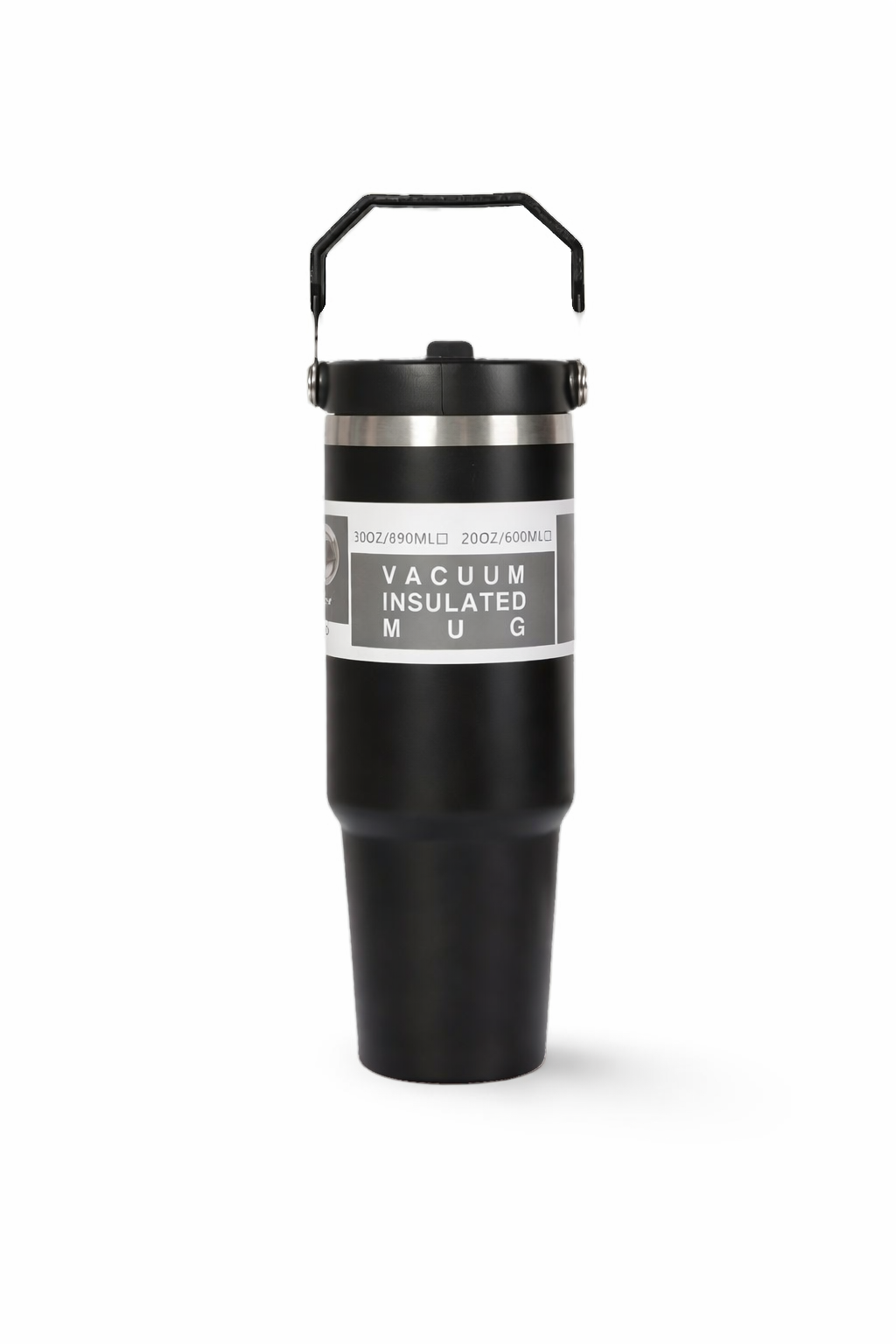 Vacuum Insulated Stainless Steel Travel Mug with Handle ( Green & Black ) (set of 2)