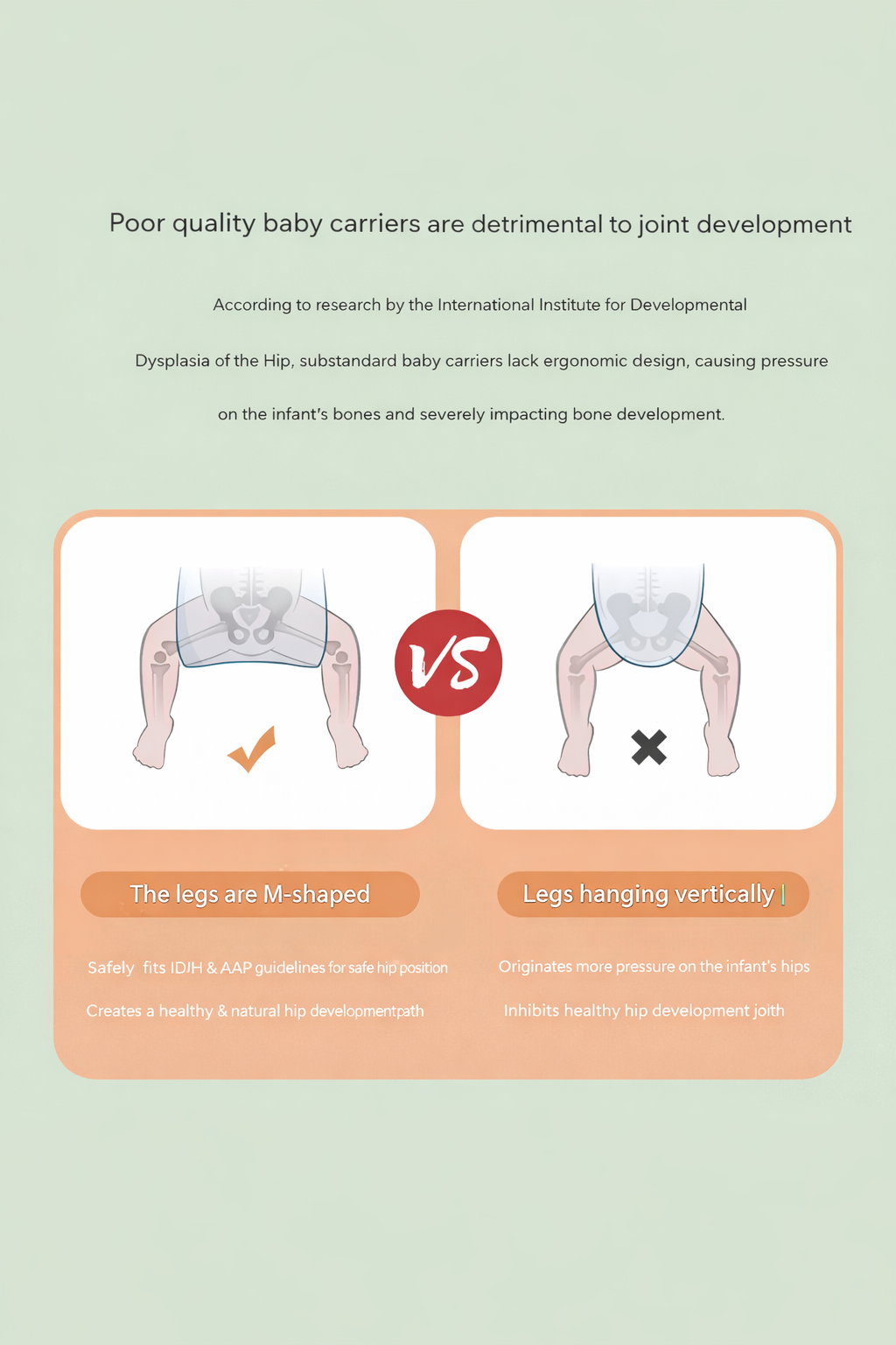 Comfort Baby Sling Wrap – Scientific C-Shape Spine Care Newborn Carrier