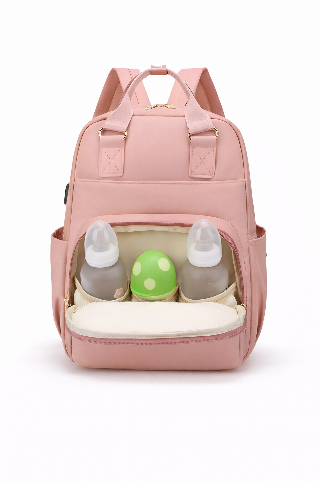 Pink Mumma Bag with 800ml Water Bottle – Stylish, Spacious & Perfect for Moms