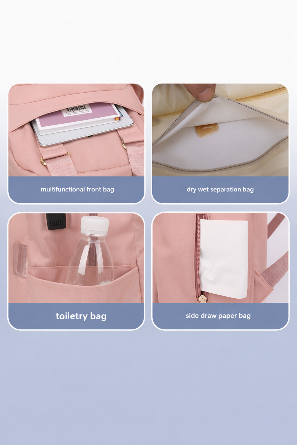 Pink Mumma Bag with 800ml Water Bottle – Stylish, Spacious & Perfect for Moms