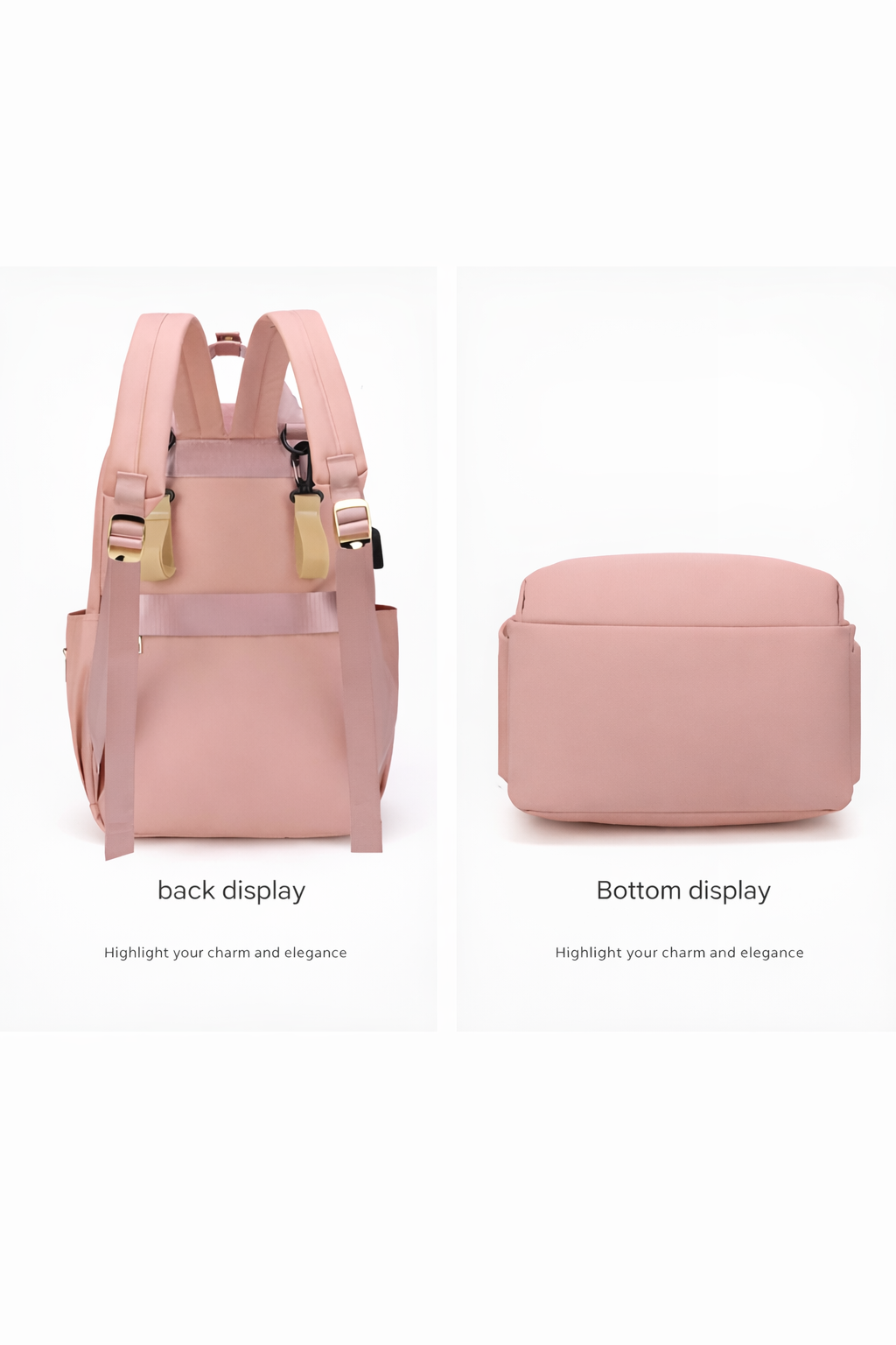 Pink Mumma Bag with 800ml Water Bottle – Stylish, Spacious & Perfect for Moms