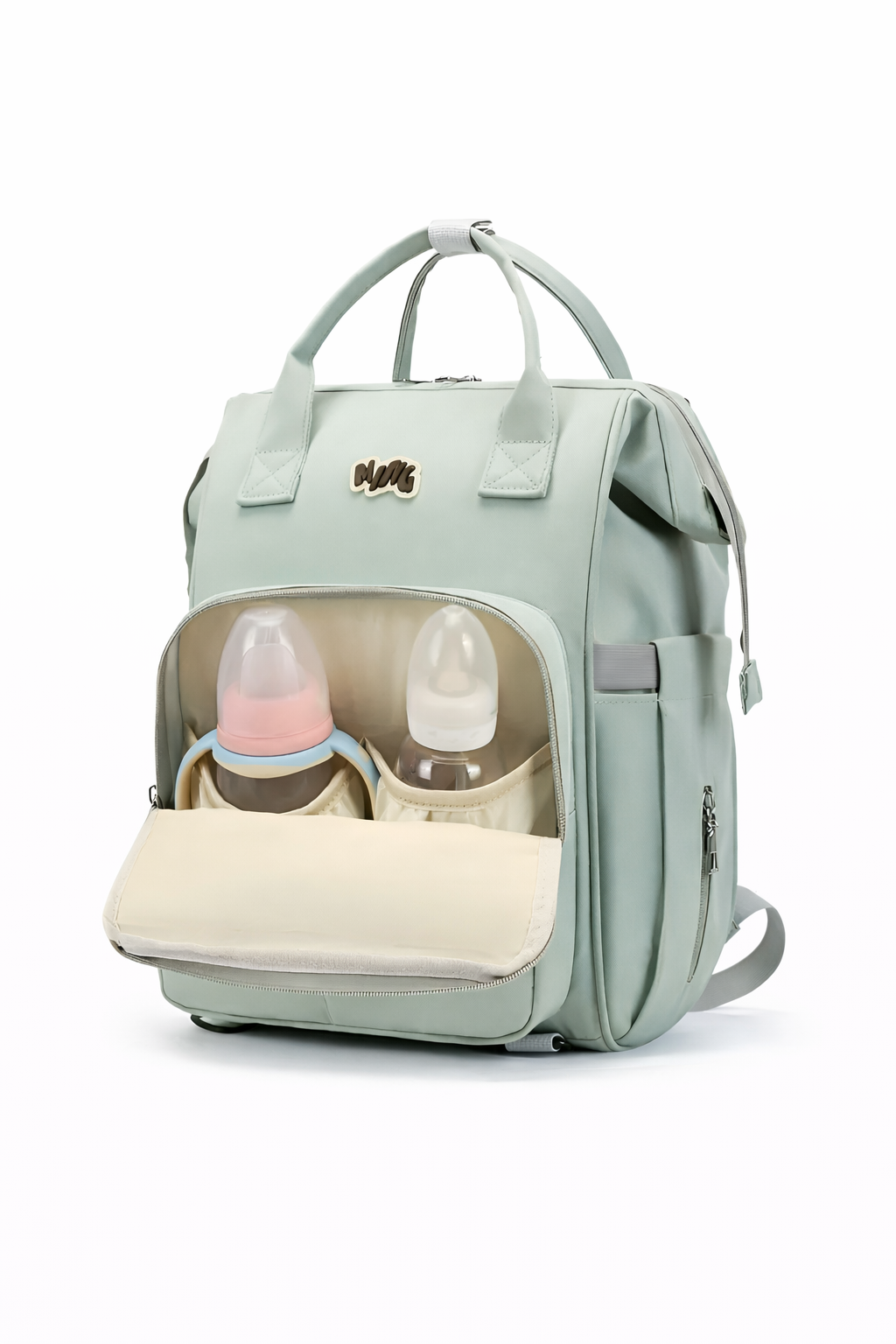 Green Mumma Bag with 900ml Tumbler – Stylish, Spacious & Perfect for Moms