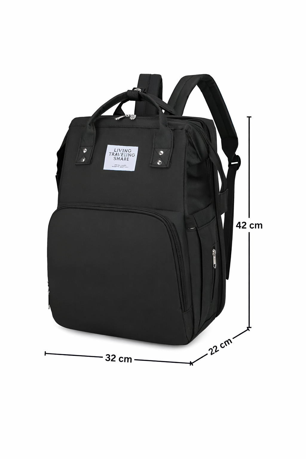 Premium Black Multipurpose Backpack with 1000ml Bottle – Stylish, Spacious & Travel Ready