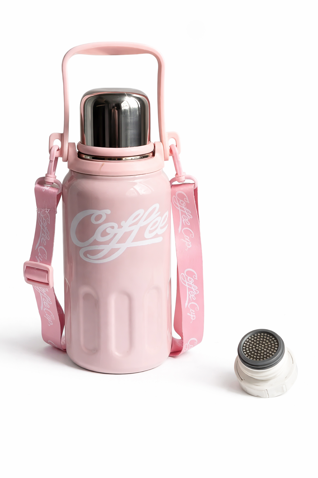 Durable steel coffee thermos__PInk