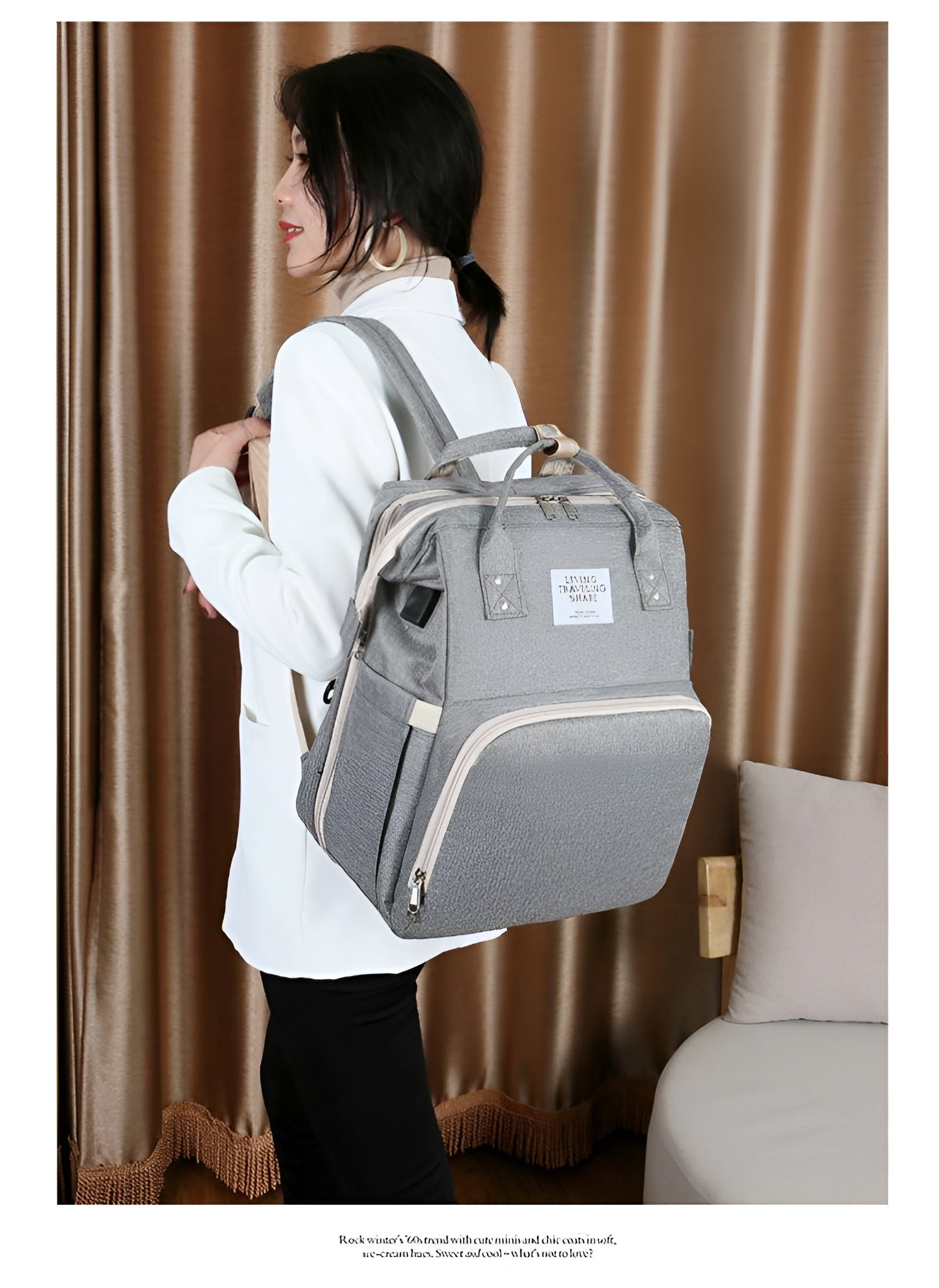 Easy-to-clean_mummy_diaper_backpack_for_daily_outdoor_use__Gray