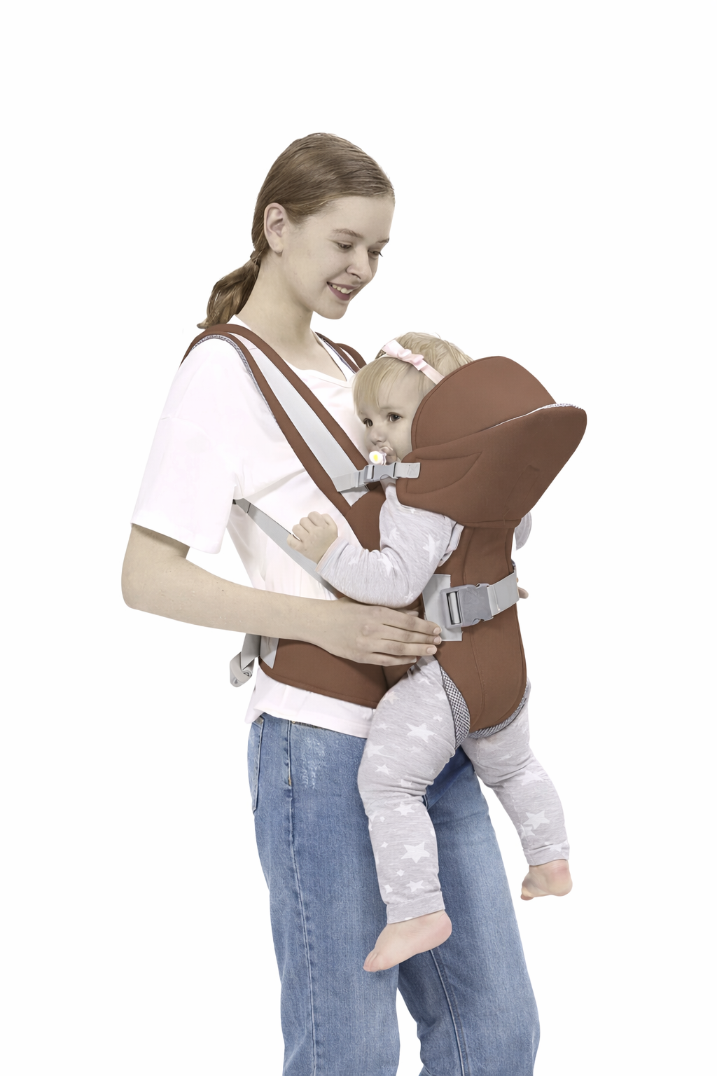 Front Carry Baby Carrier__brown