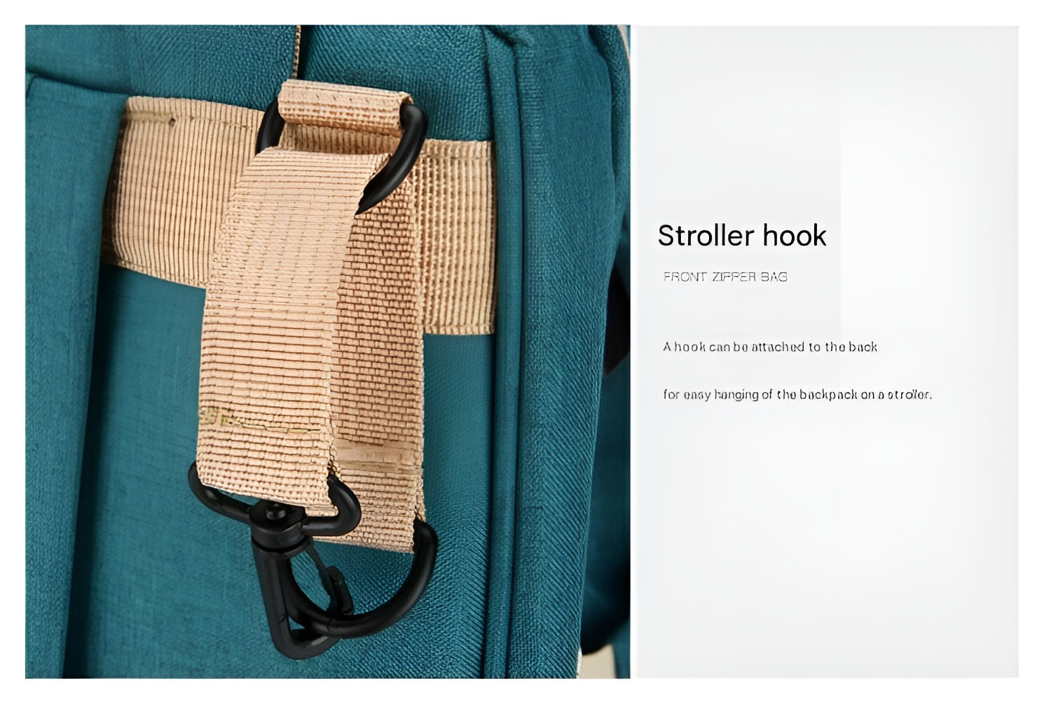 Hands-free_baby_diaper_bag_with_stroller_hooks_and_padded_straps__Green