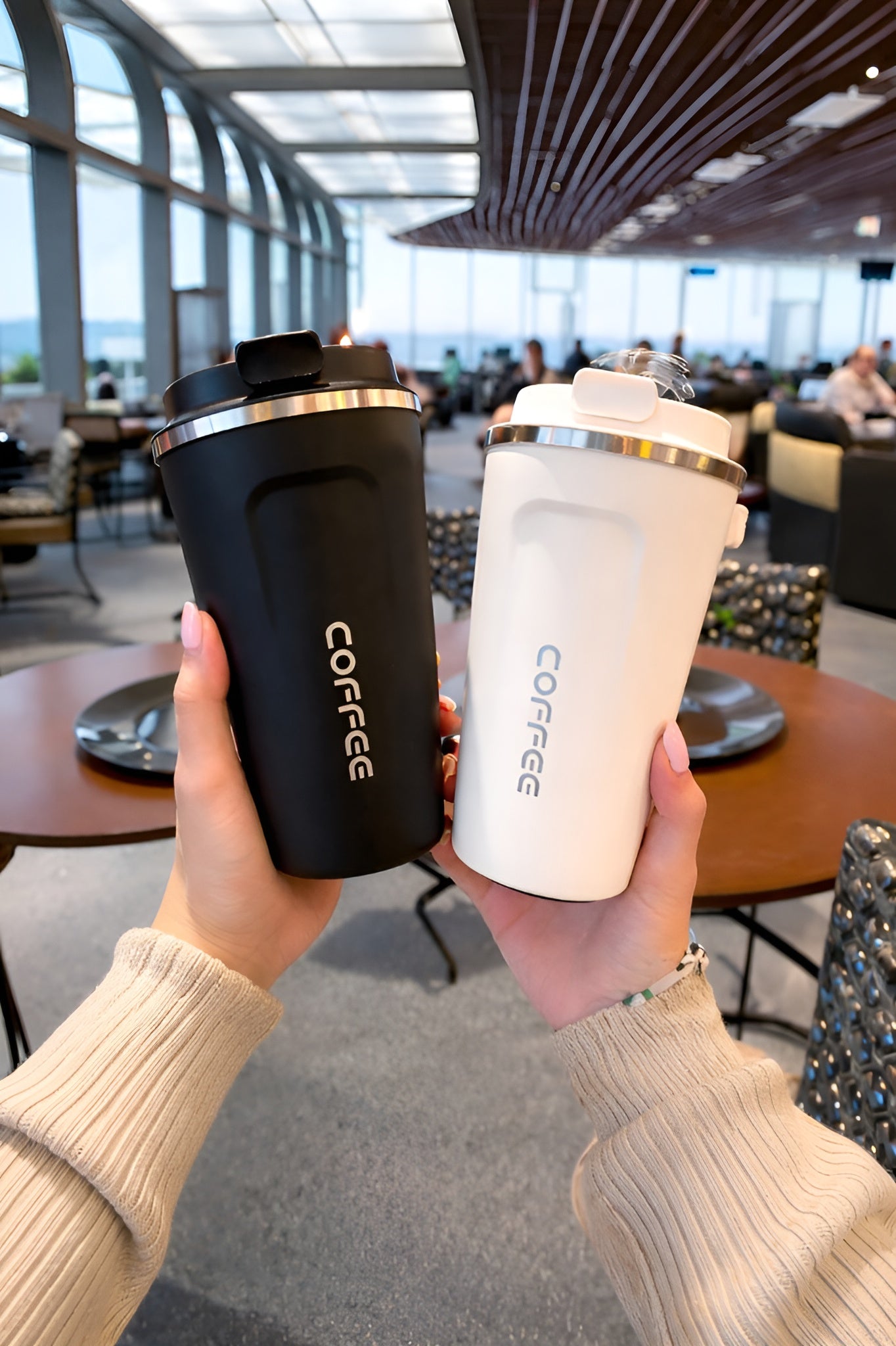 Reusable Thermal Coffee Cup for Hot & Cold Drinks__White