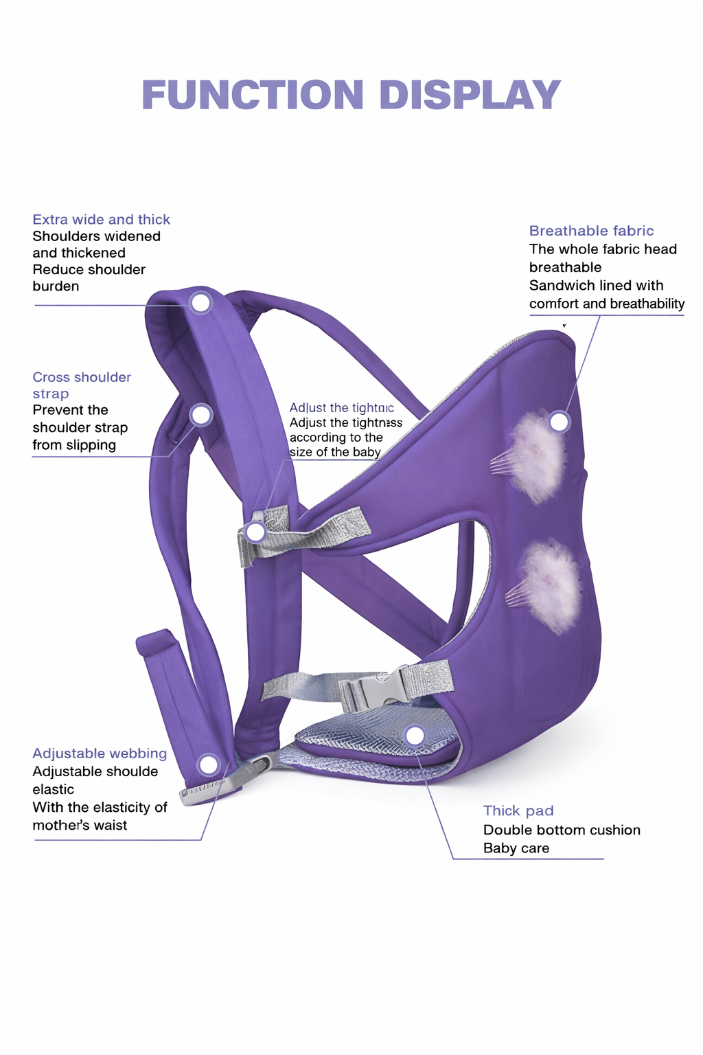 Soft padded baby sling__purple