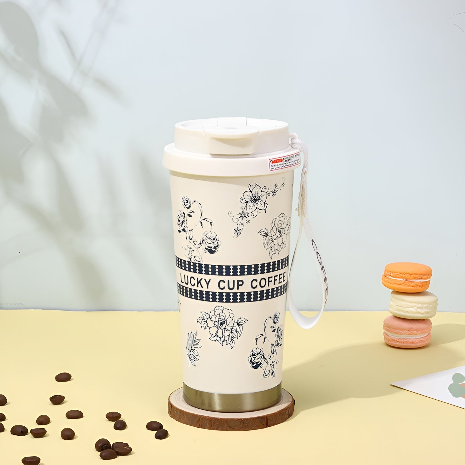 Spill proof coffee tumbler__White