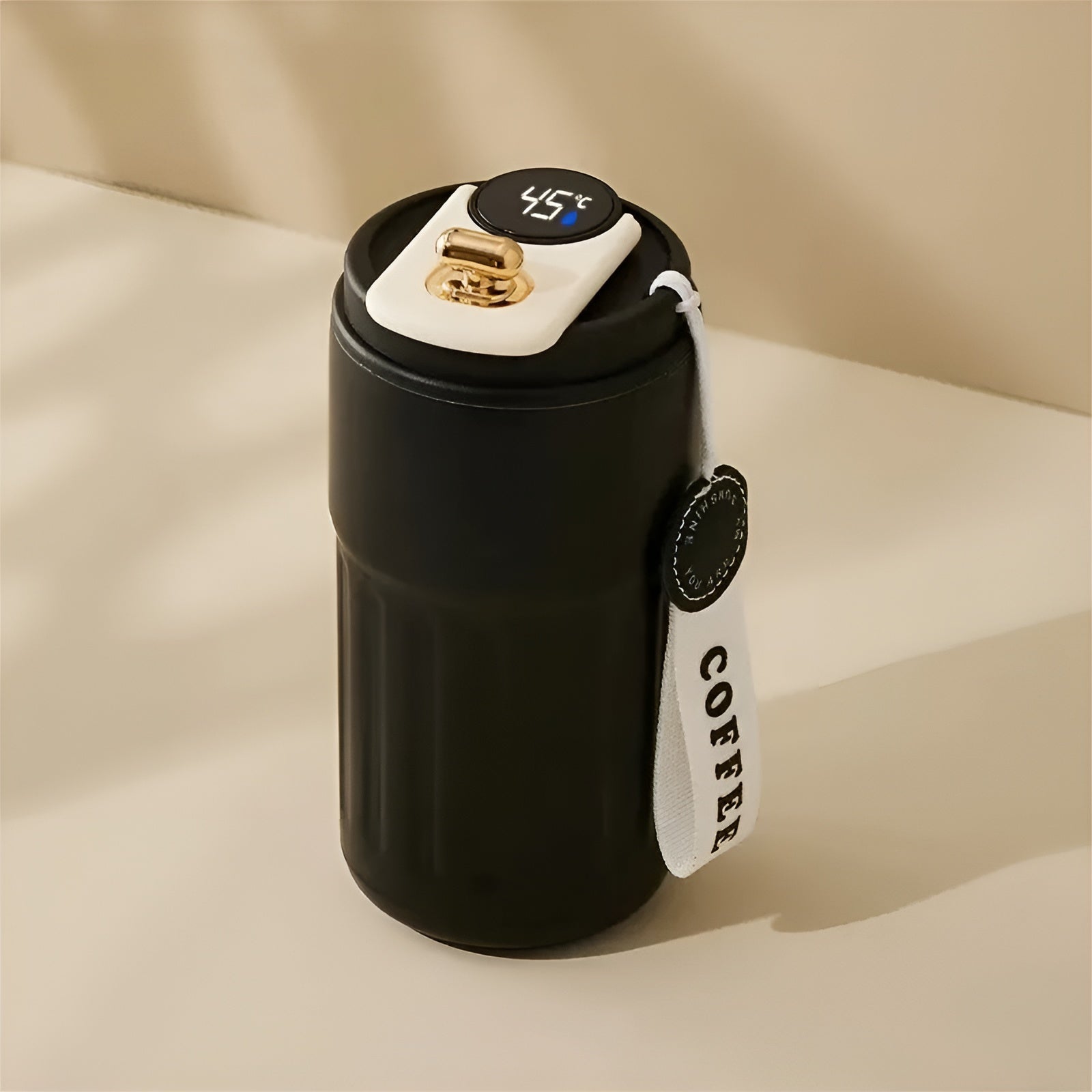 Stylish coffee mug with digital display__Black