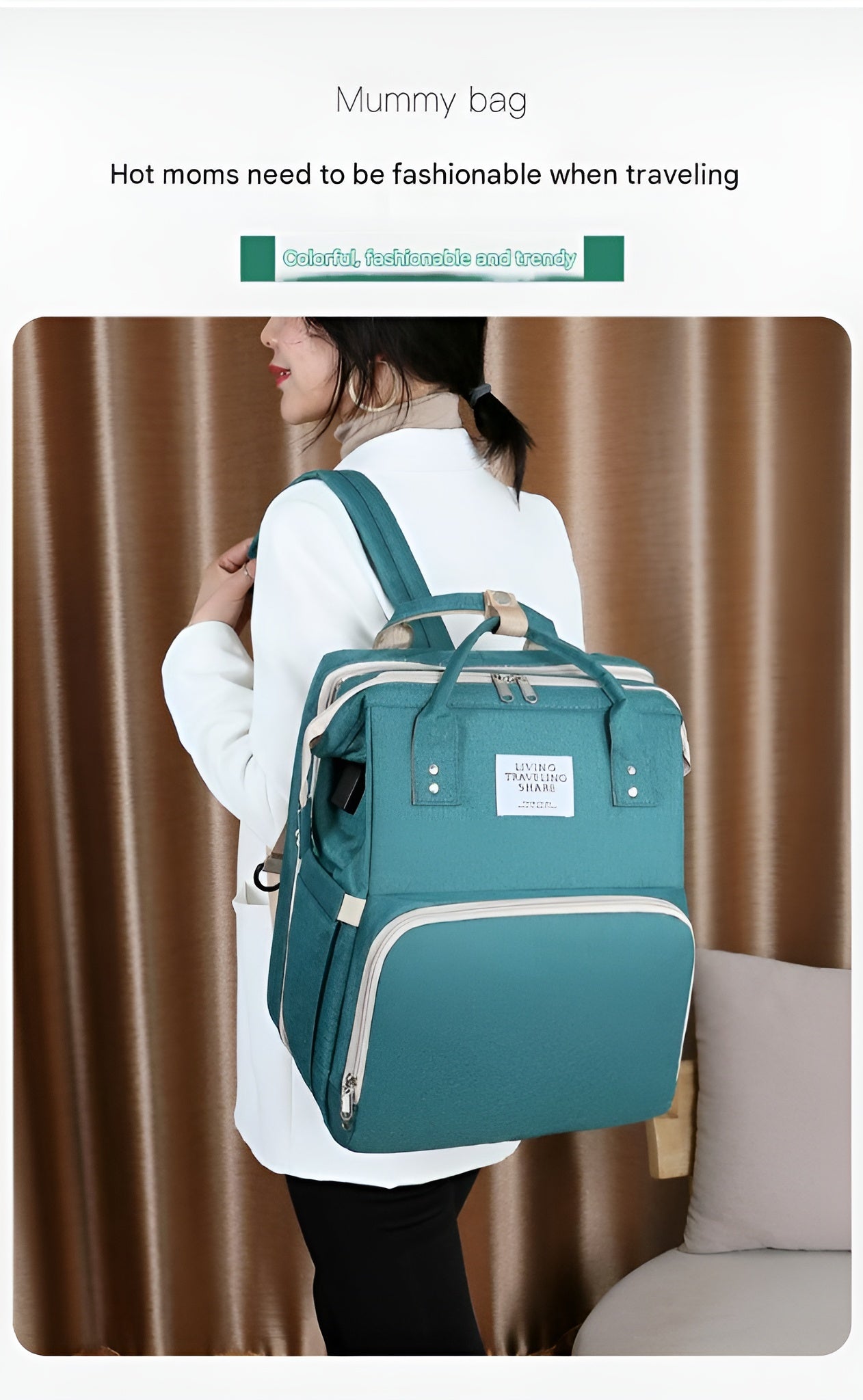 Travel-friendly_baby_diaper_backpack_suitable_for_airplane_travel__Green