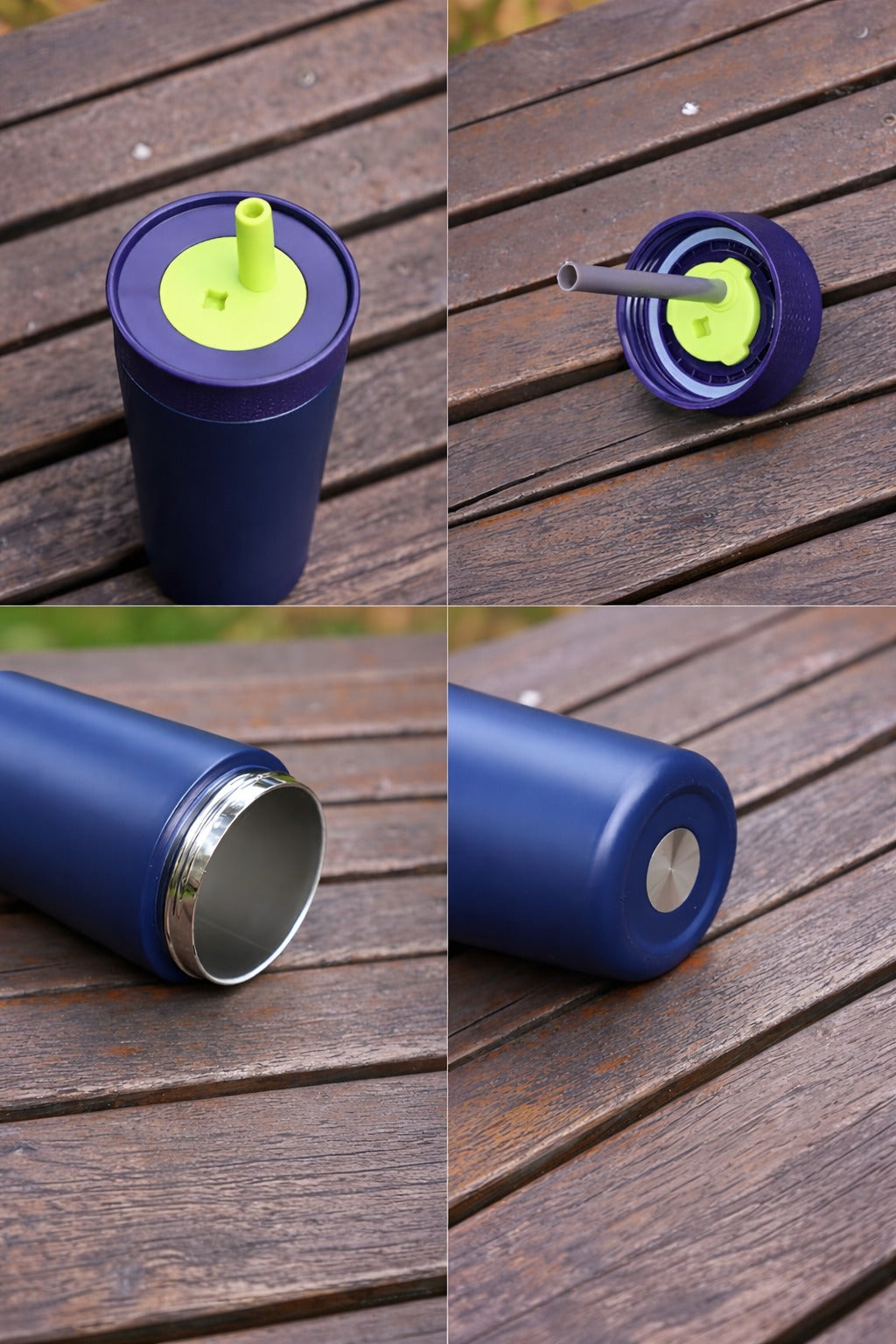 Premium Insulated Tumbler Combo Set – Navy Blue 350 ml & White 600 ml | Leak-Proof | Reusable | Hot & Cold Drink Cups(Set of 2)