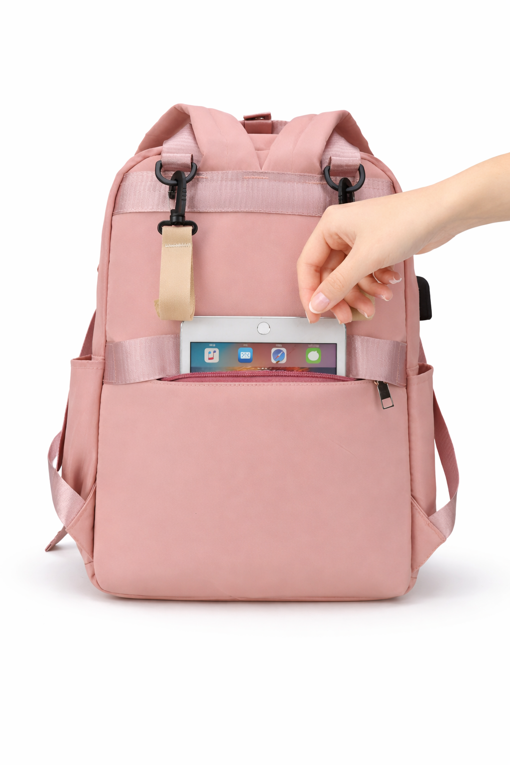 baby care storage backpack__pink
