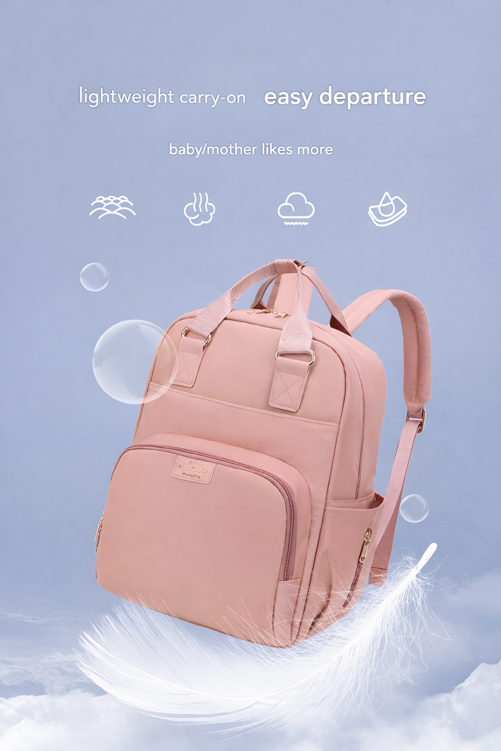 diaper backpack for moms__Pink