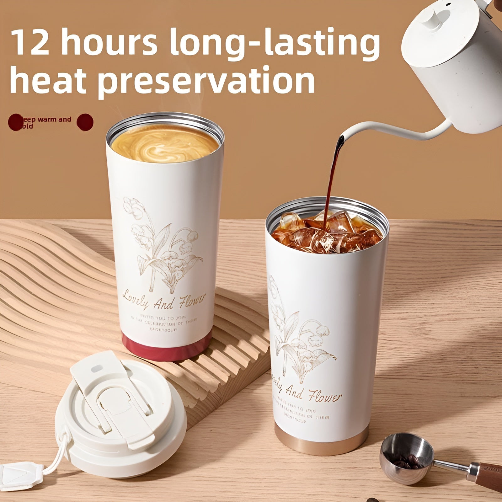 double wall stainless steel tumbler__White