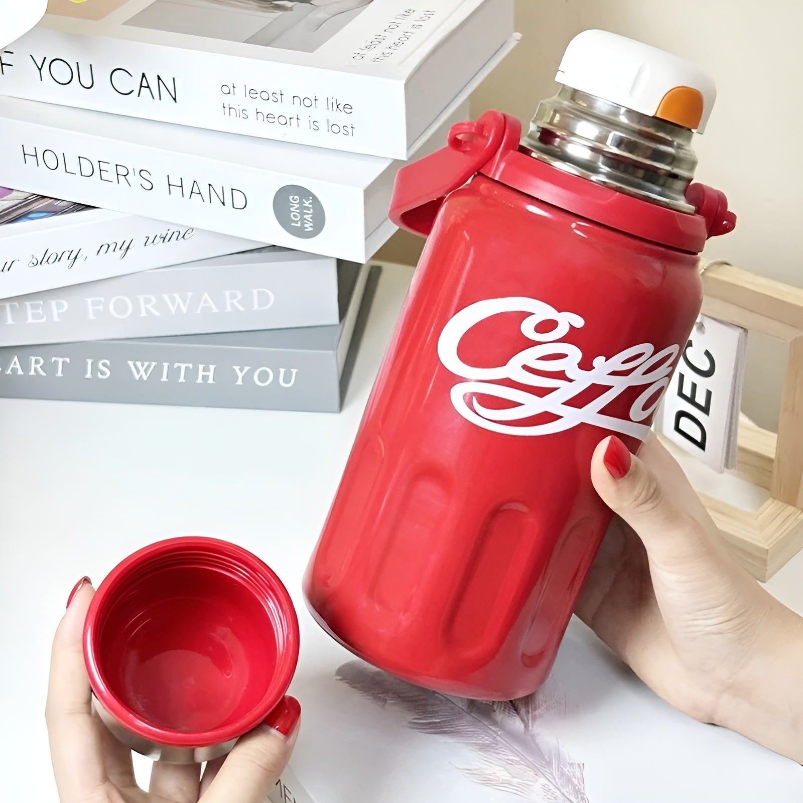 insulated coffee thermos 1L__Red