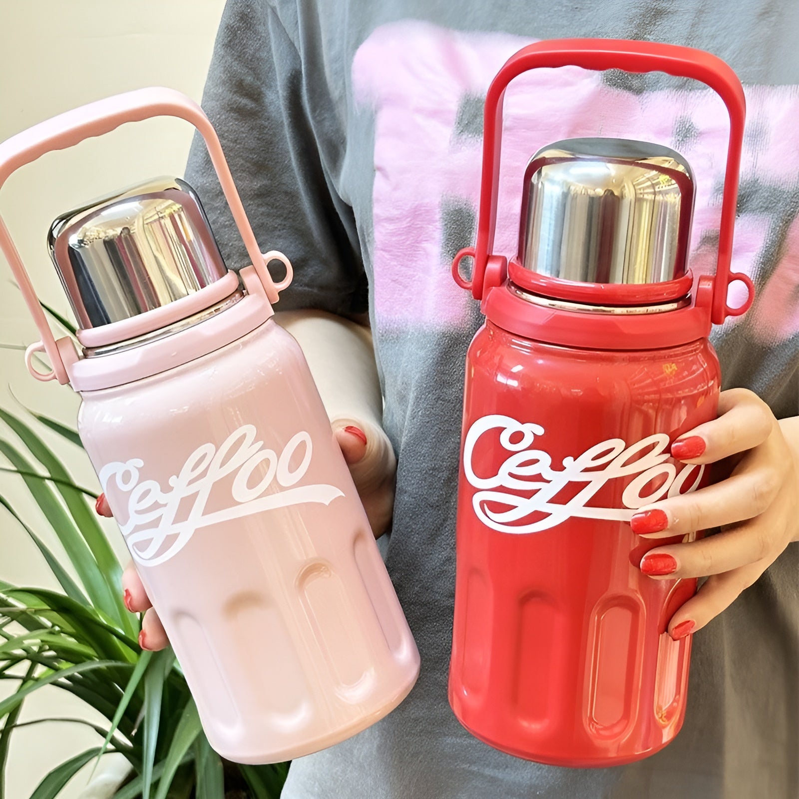 leak proof stainless steel thermos__Red