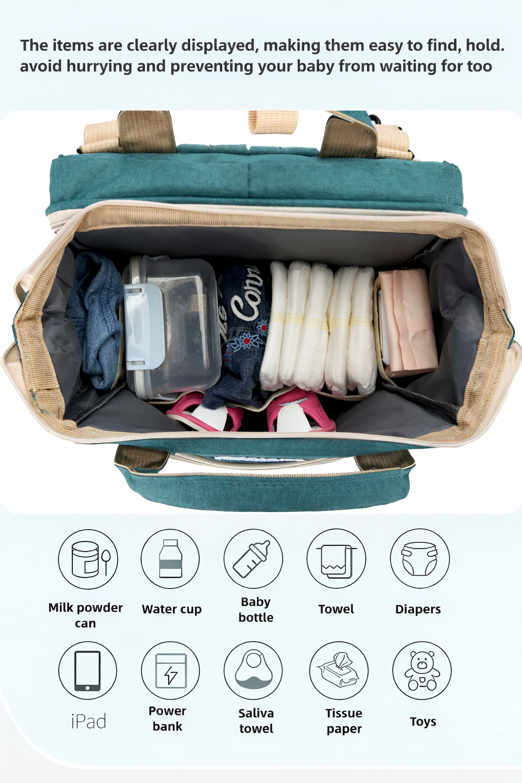 multifunction diaper bag__green