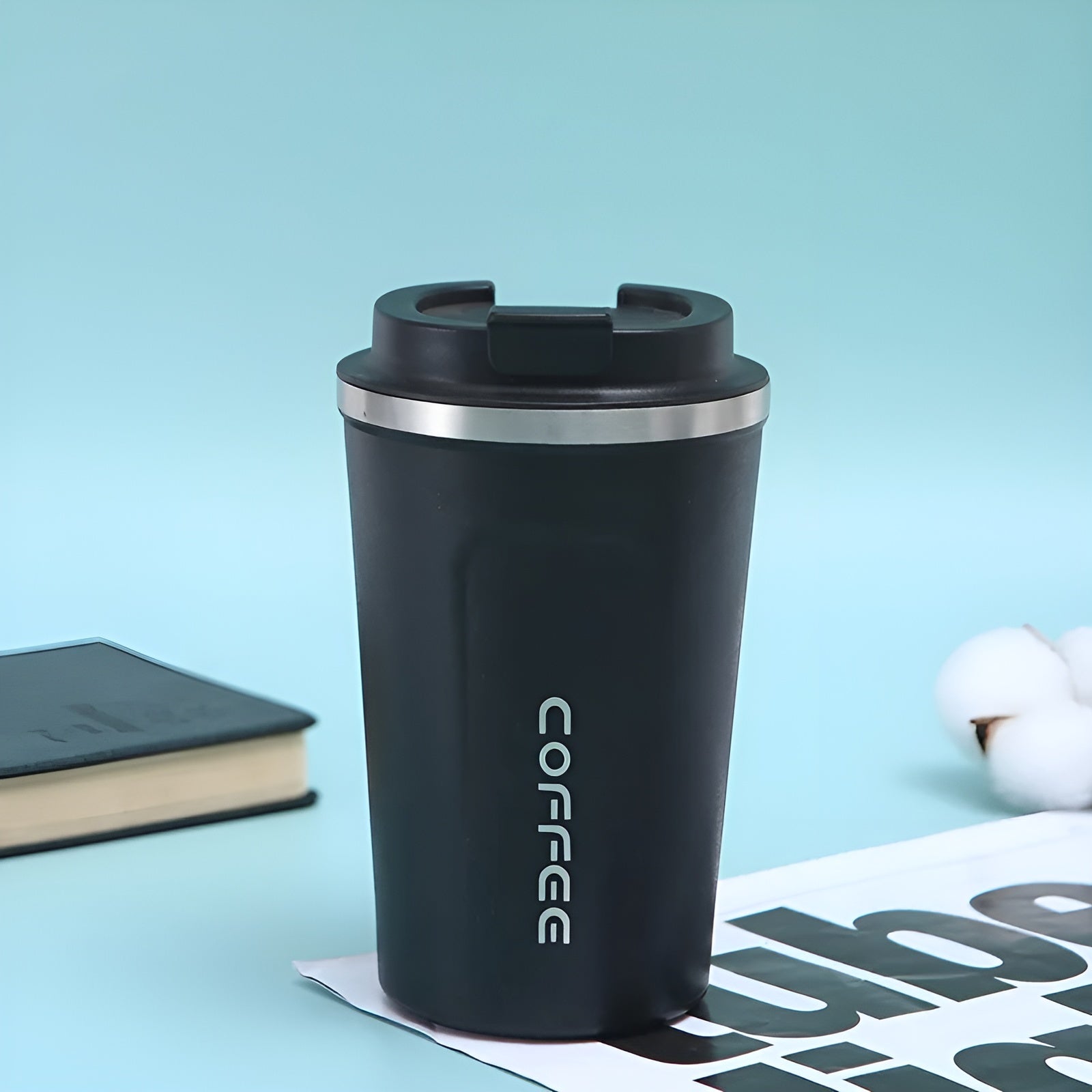spill proof coffee mug for office__Black