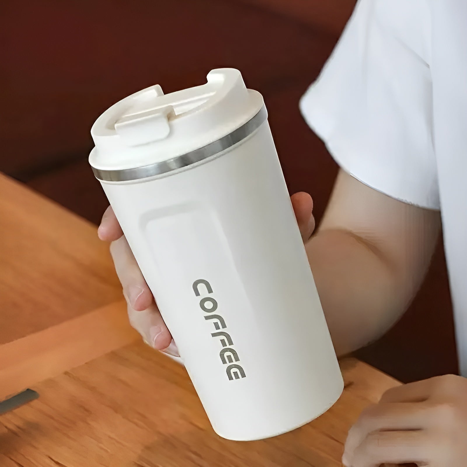 stainless steel insulated coffee mug 500 ml__White