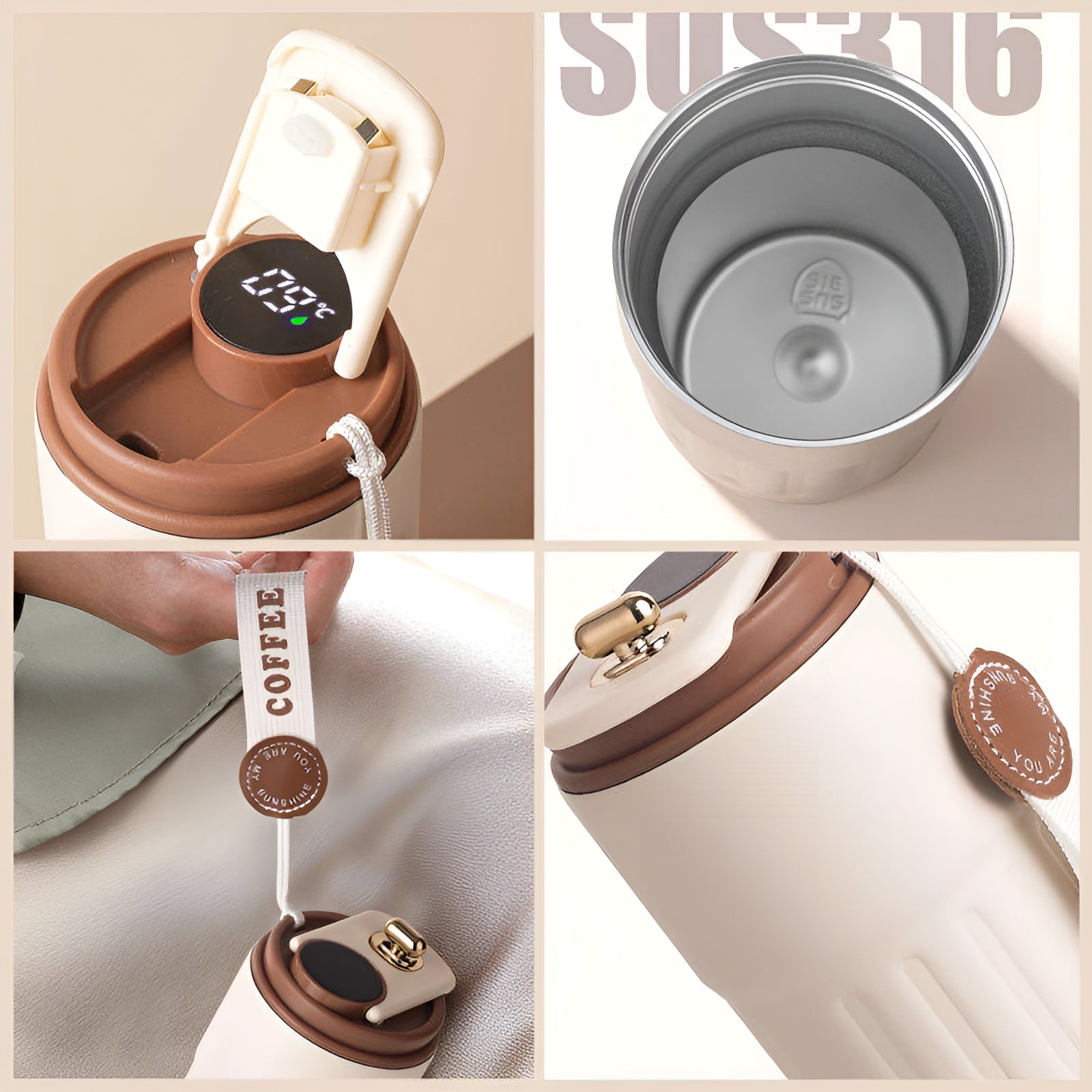 stainless steel thermos cup__Red