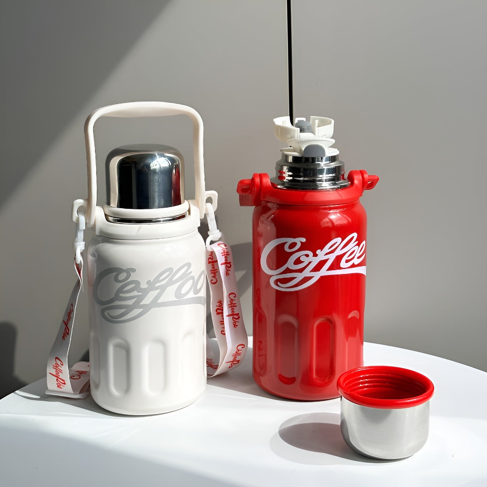 stainless steel vacuum flask__White