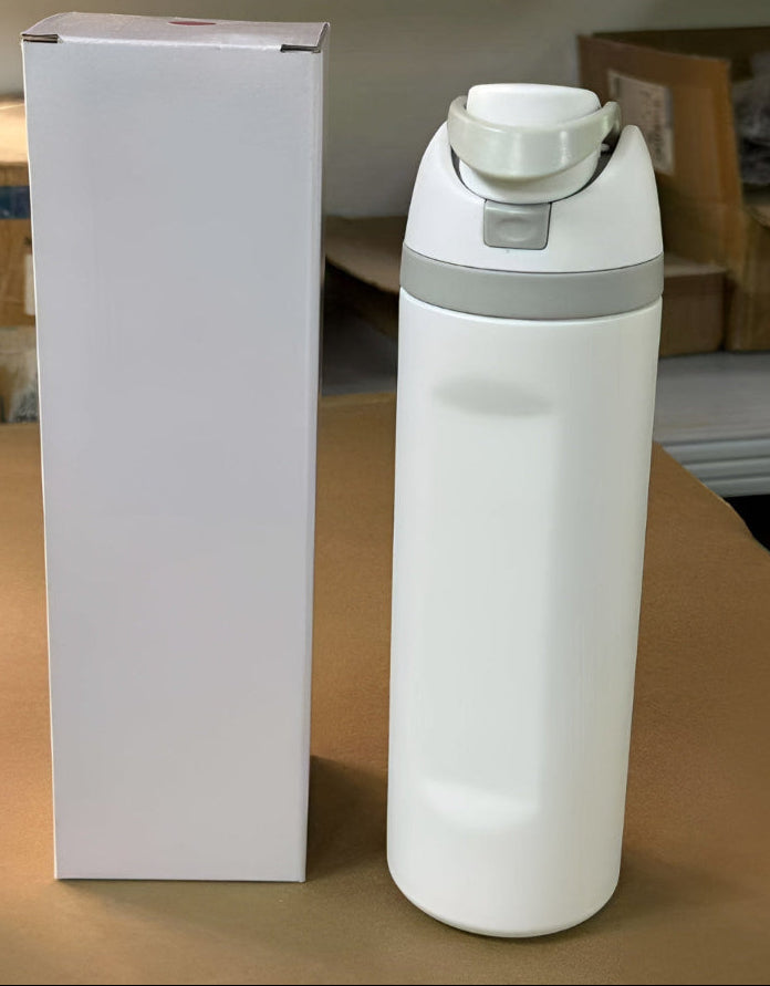 stainless steel water bottle with flip lid__Gray