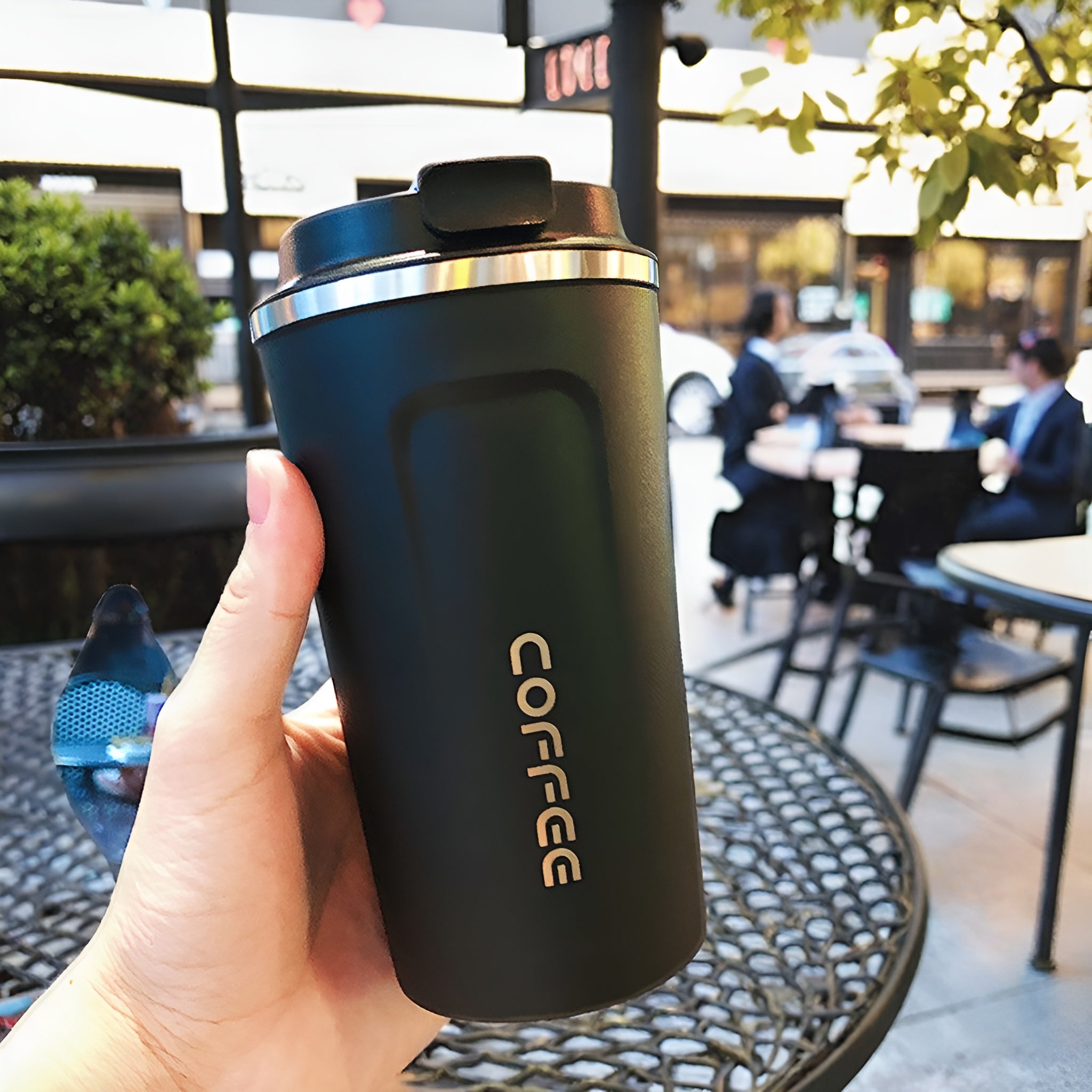 thermal travel mug for tea coffee__Black