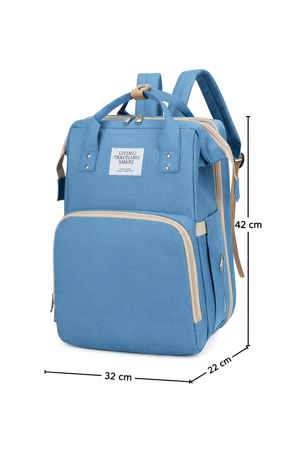 travel diaper bag with crib__blue