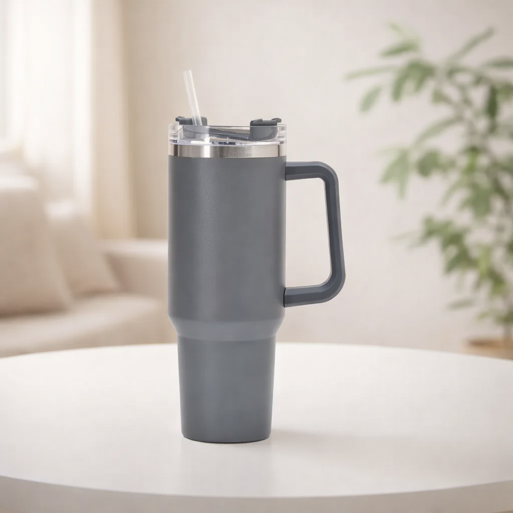 travel friendly reusable water tumbler__Gray