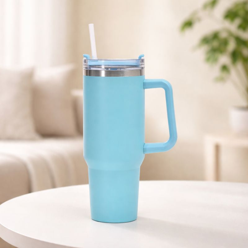 travel tumbler with lid and handle