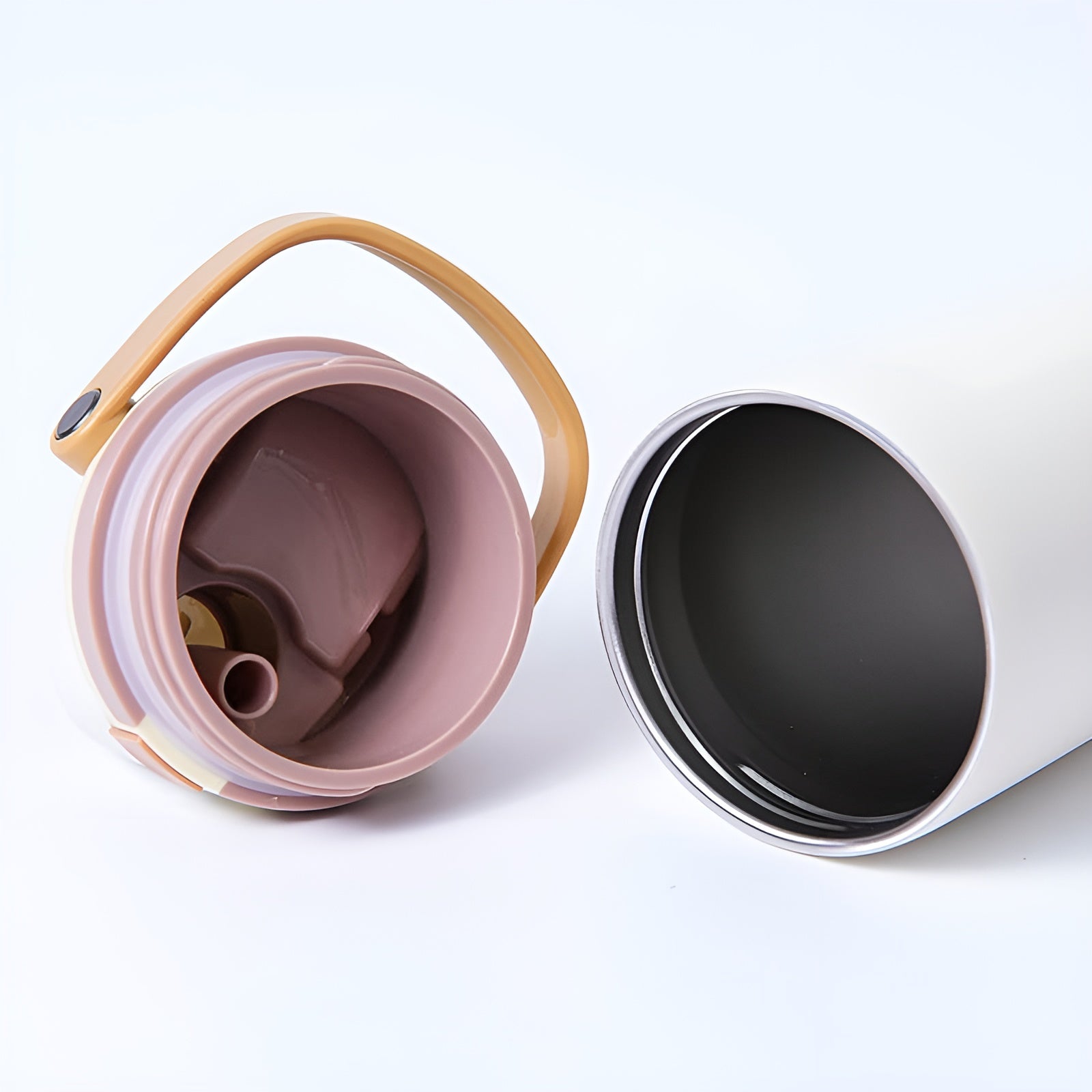 water bottle with flip lid__cream