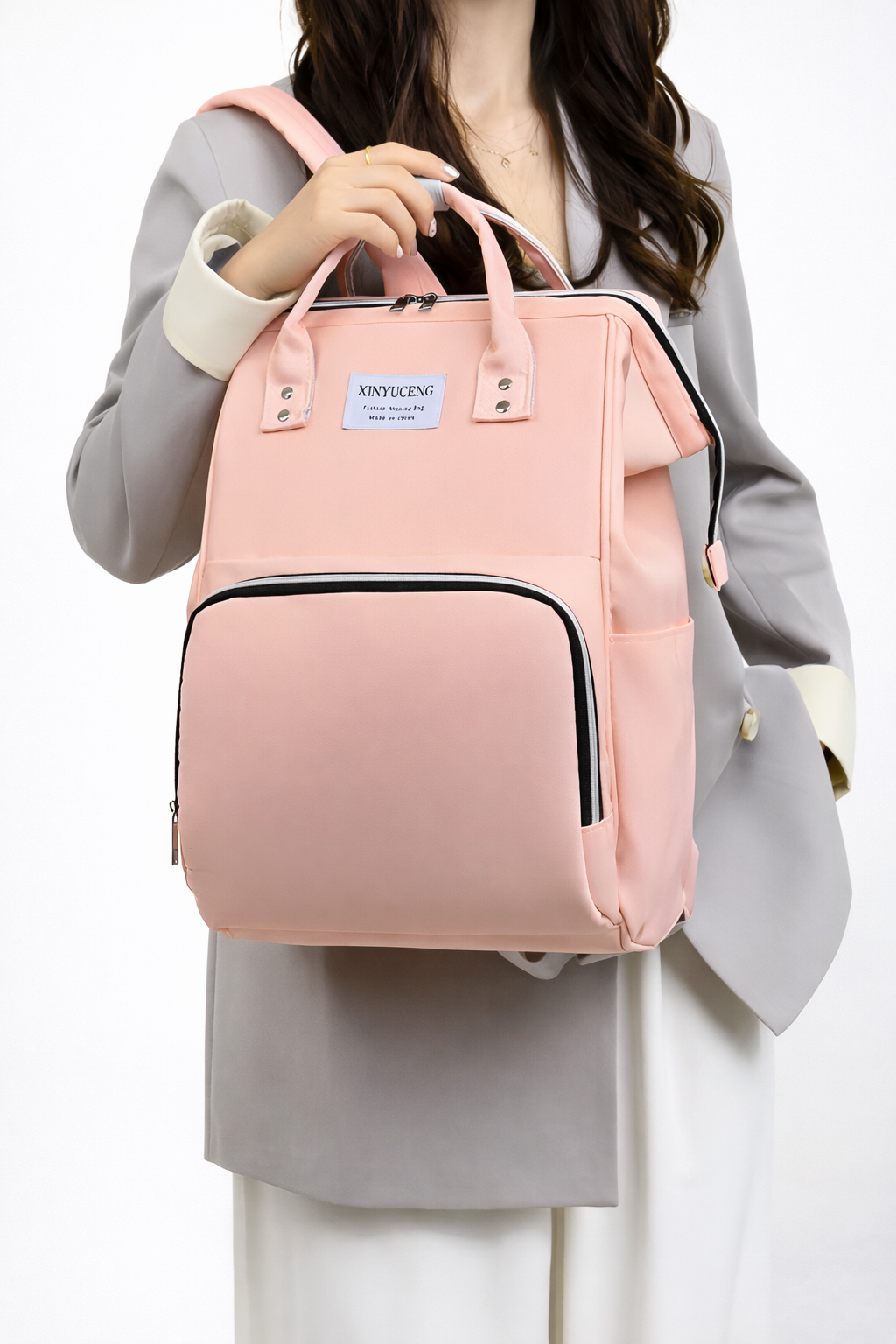 waterproof baby diaper bag backpack__pink