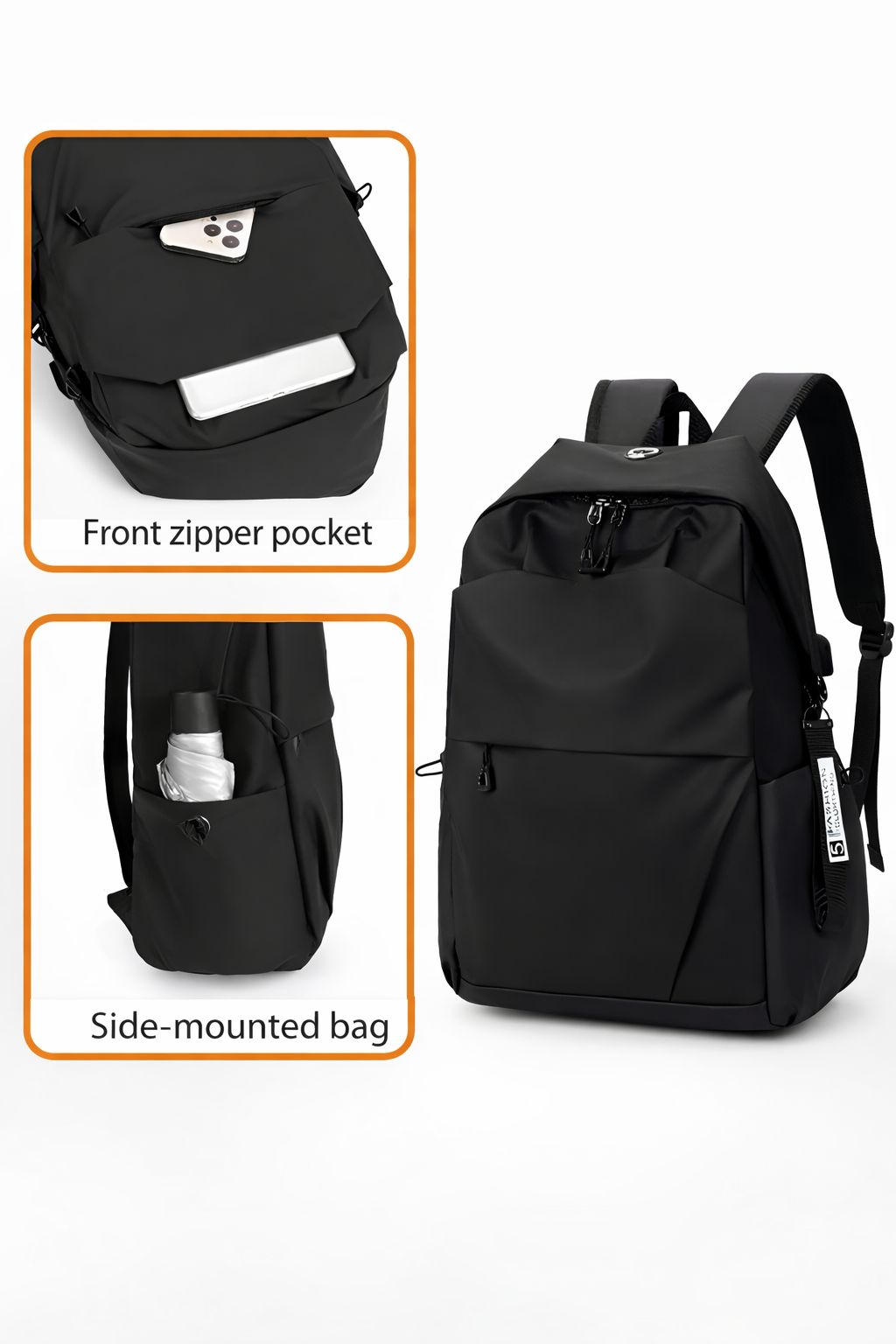 waterproof laptop backpack__black