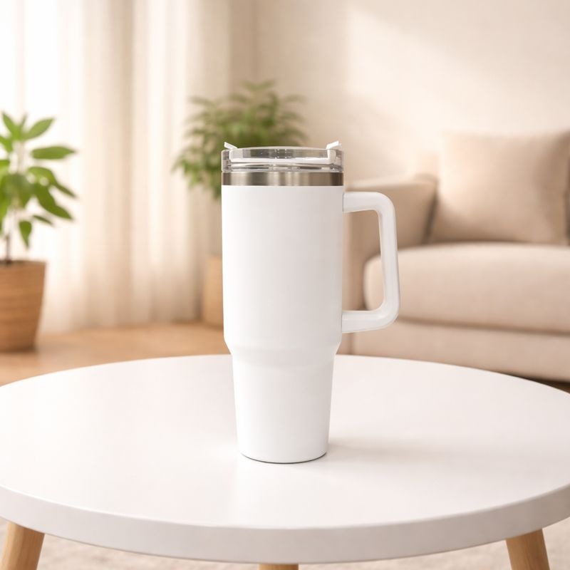white travel tumbler__White